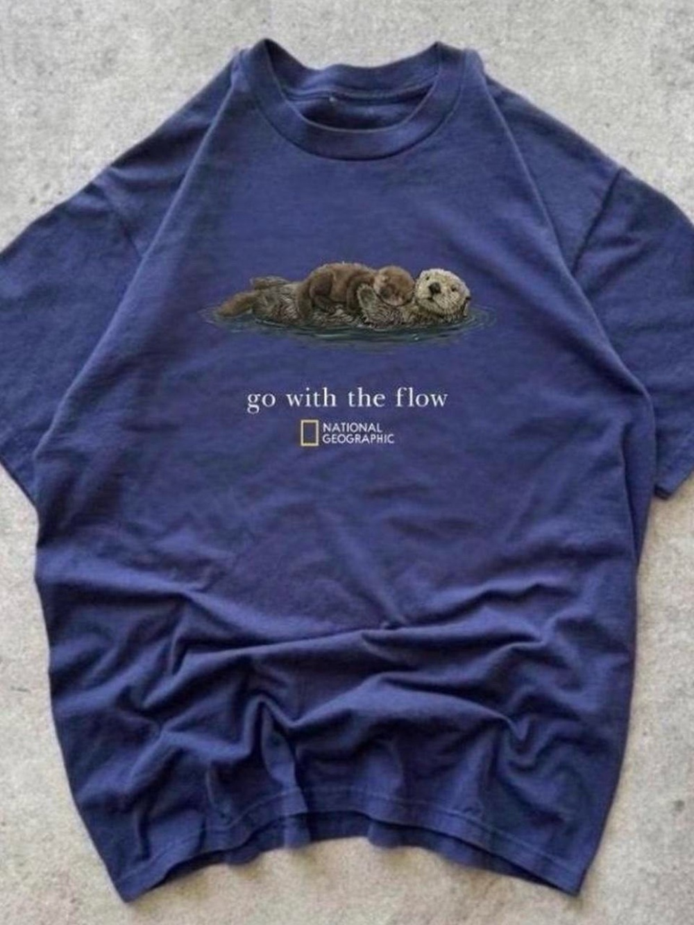 Gildan Navy Short-Sleeve Otter Graphic Tee